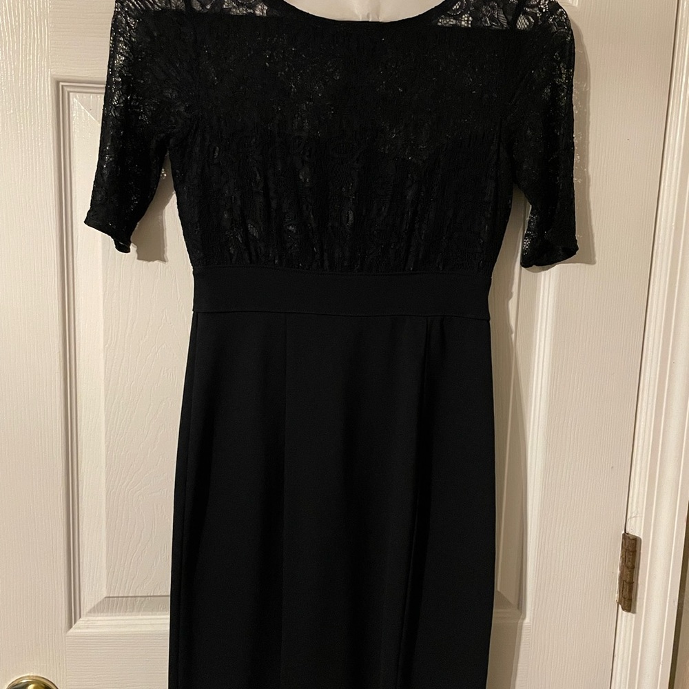 Eva Mendes for New York & Company Black Lace Quarter Sleeve Dress